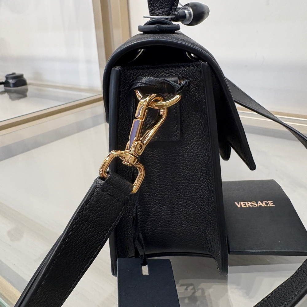 Versace La Medusa Top Handle Crossbody Bag Black NWT - Picture 2 of 7